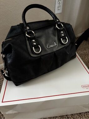 COACH Ashley Satchel Black with Silver Hardware